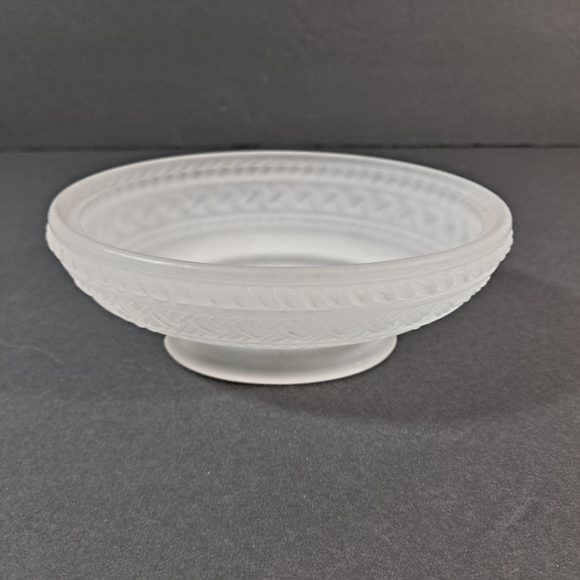 SOLD Vintage Clear Frosted Glass Dove Covered Dish Farmhouse Country Decor - Picture 9 of 13